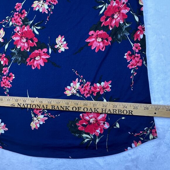 Papermoon Womens Blouse Navy Floral Spaguetti Strap Top Sz 3X Crisscross Back - Picture 10 of 11